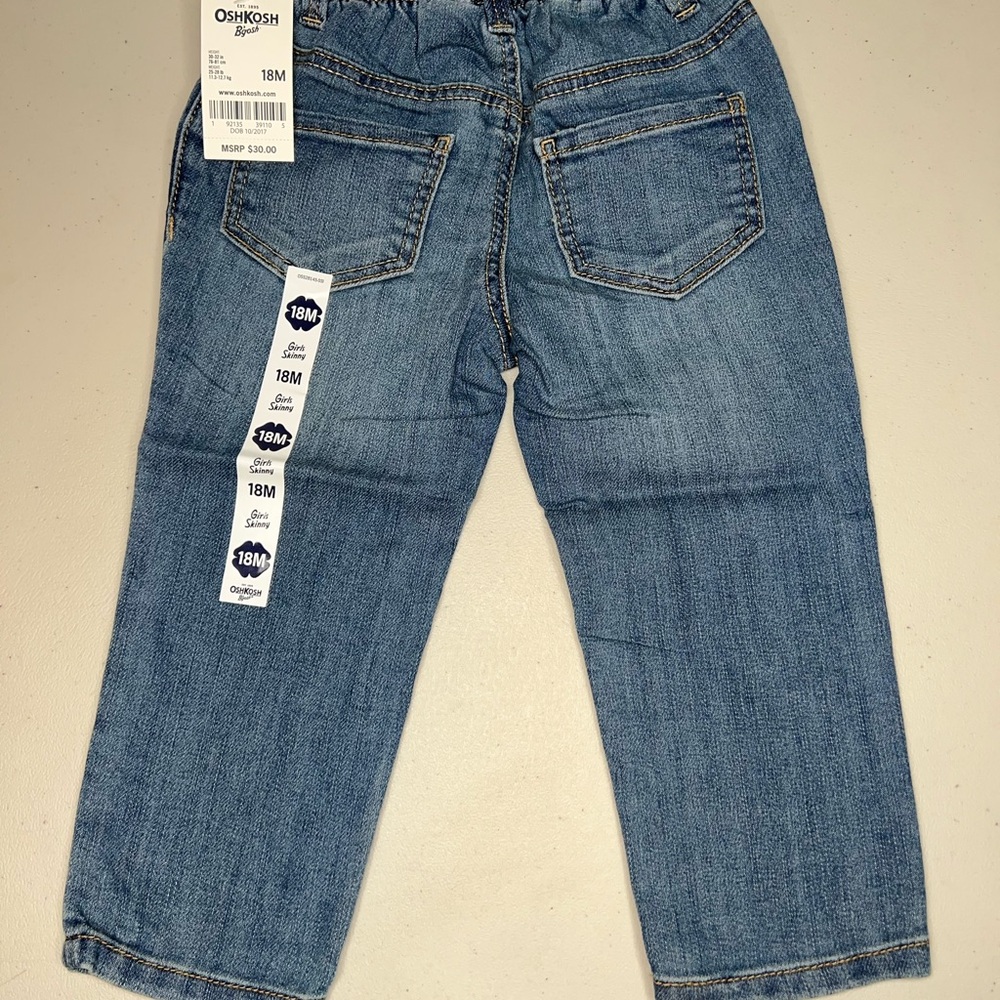 OshKosh Bgosh Girls Skinny Jeans Medium Wash Denim Pants 18M OKT23769-18M